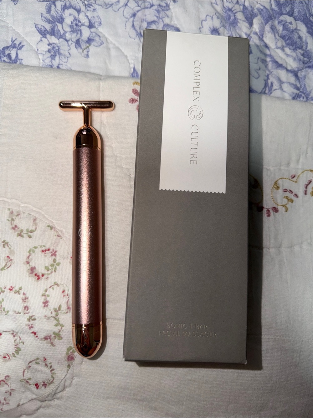 Rose Gold Sonic T-Bar Facial Massage Tool